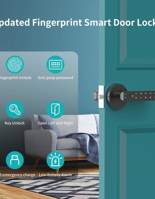 Load image into Gallery viewer, Smart Fingerprint Door Lock Biometric Keyless Entry Door Knob with Keypads by  for Home
