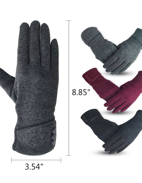 Load image into Gallery viewer, Winter Gloves for Women with Touchscreen Fingers Screen Texting Fingers Cell Phone Gloves Warm Vintage Gloves for Girls Winter 3 Pairs
